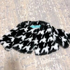 Janie and Jack houndstooth fur coat